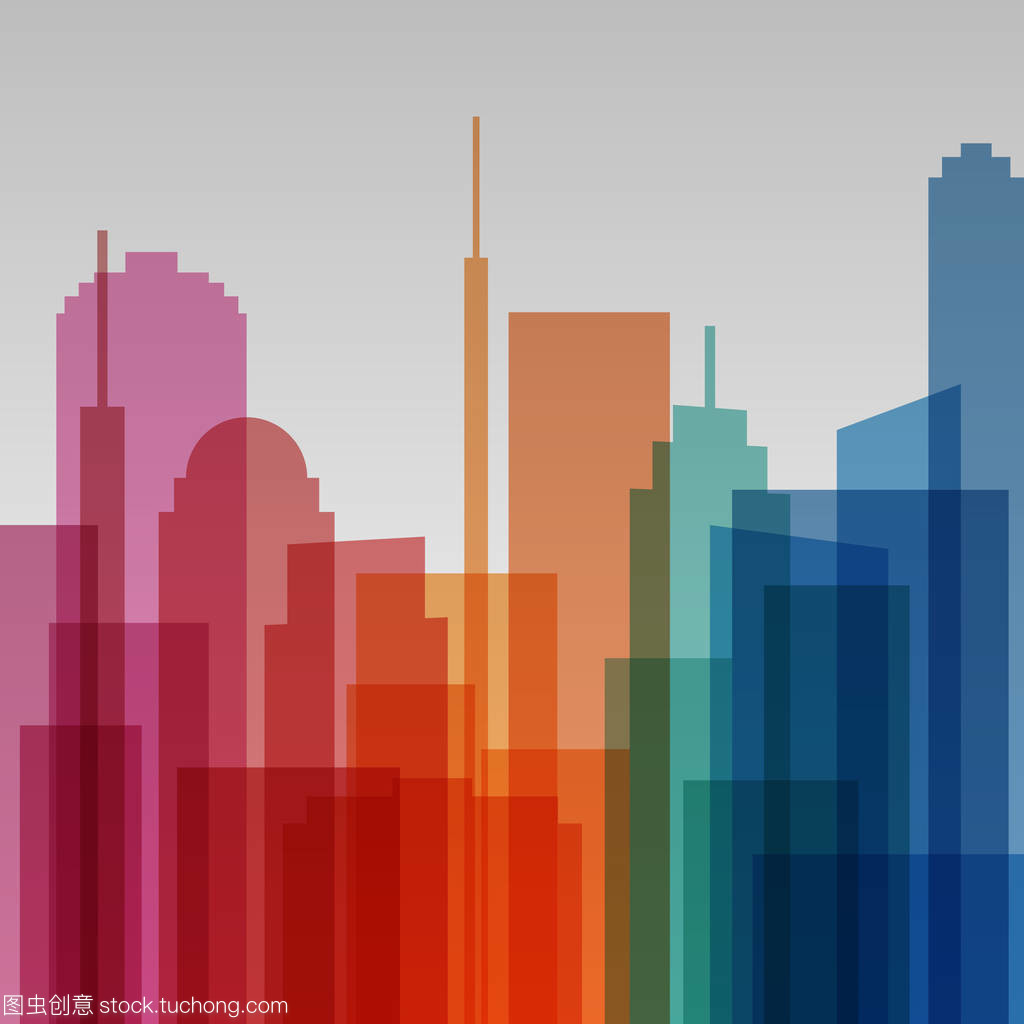 透明城市 現代建筑與彩色的未來景觀